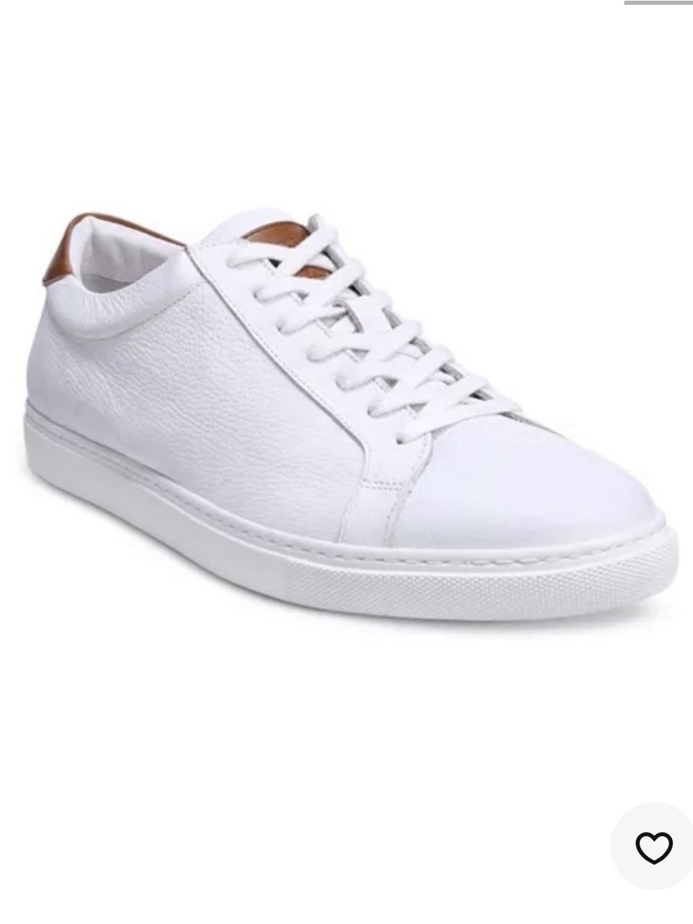 ALLEN EDMONDS Courtside White Sneakers,size 9,5